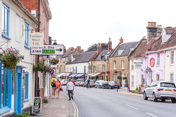 Bungay High Street shopping area Photograph of Bungay High Street shopping area