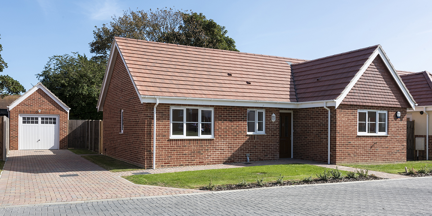 Photograph of new build bungalow at Claydon Park in Gorleston, Norfolk