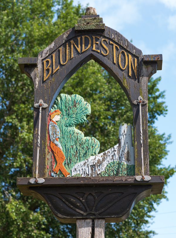 Blundeston Village Sign 72 The village of Broome near Bungay