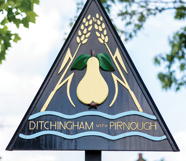 Ditchingham Village Sign 72 The village of Broome near Bungay