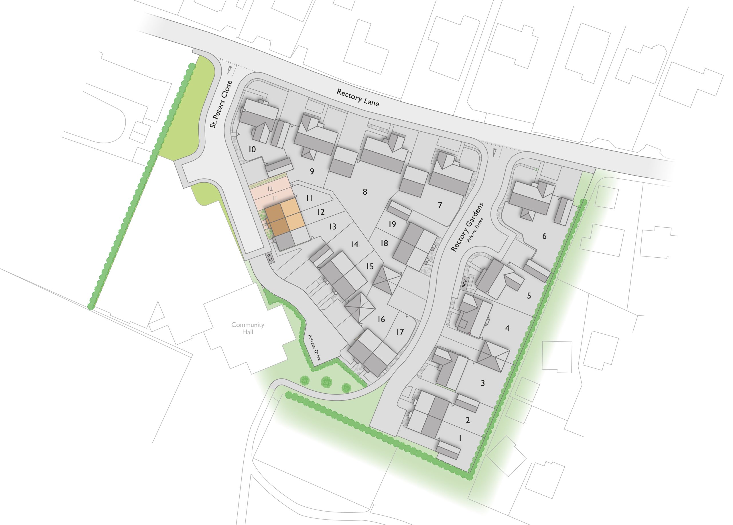 Badger Building Valley View site plan illustration